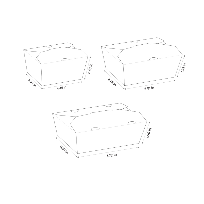 Custom Folded White Take Out Boxes